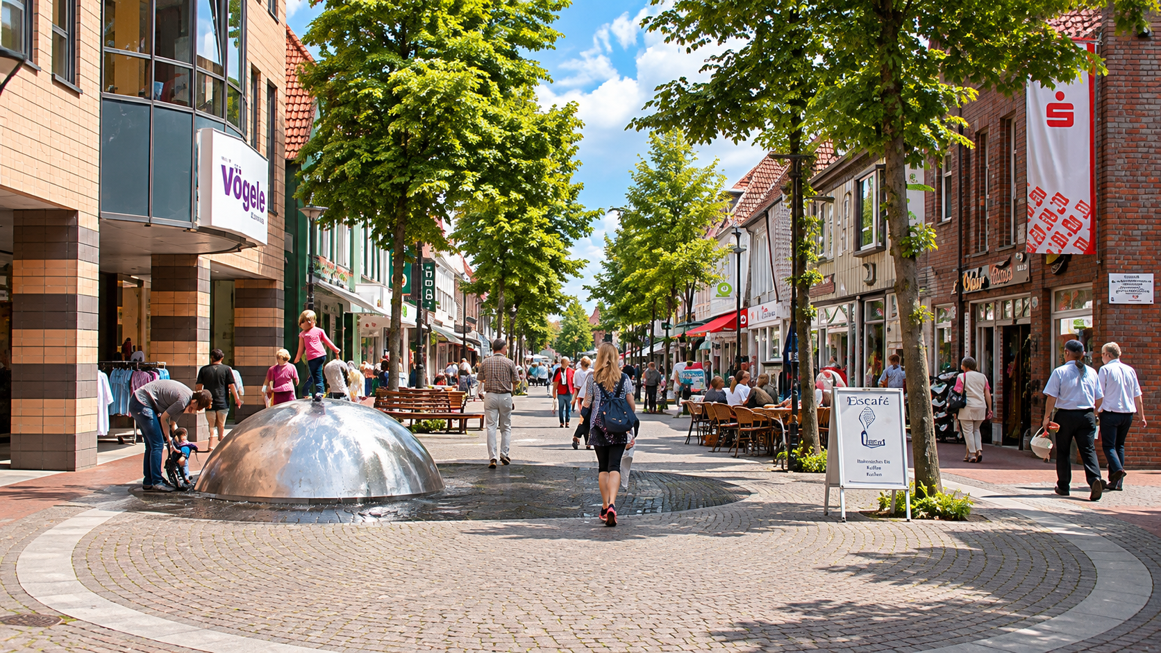 Fußgängerzone in der Innenstadt von Rotenburg an der Wümme