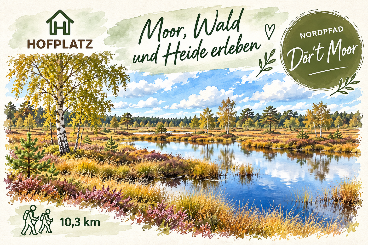 Moorlandschaft am NORDPFAD Dör't Moor