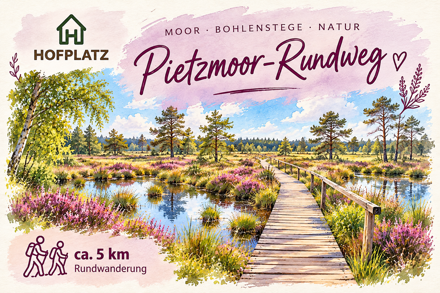 Bohlensteg durch das Pietzmoor bei Schneverdingen