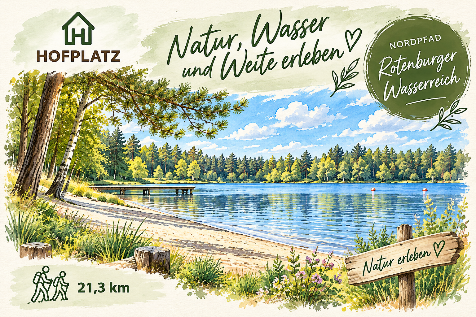 Fluss- und Waldlandschaft am Rotenburger Wasserreich