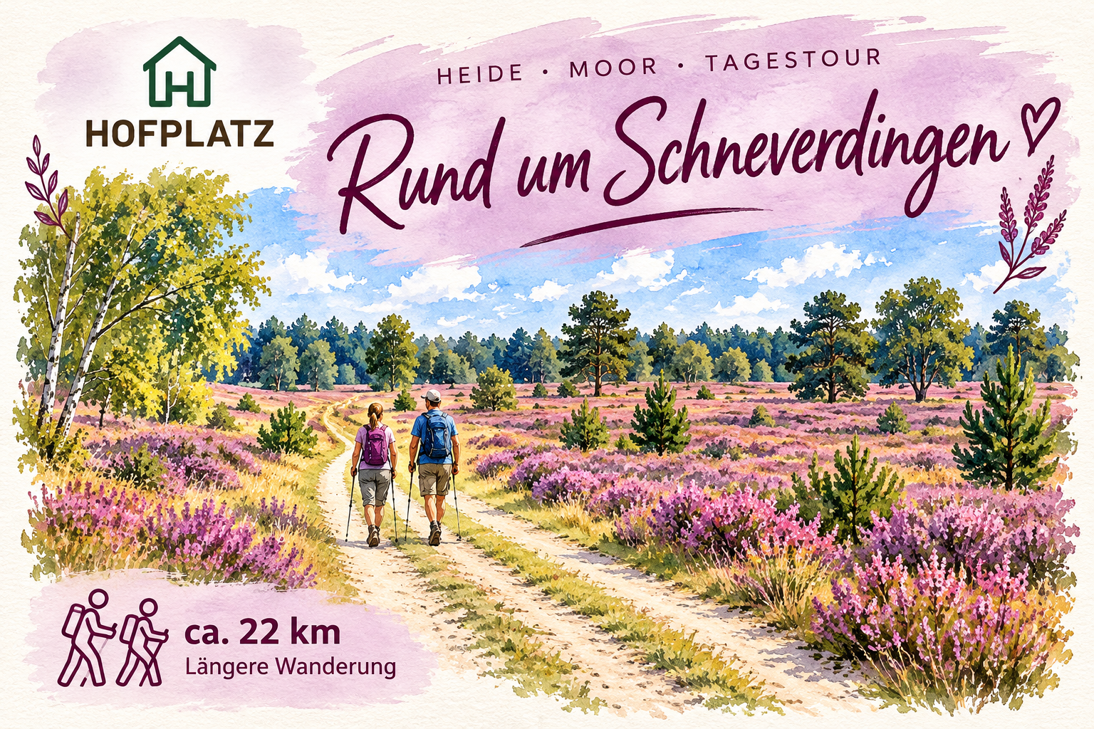 Wanderweg durch die Lüneburger Heide rund um Schneverdingen